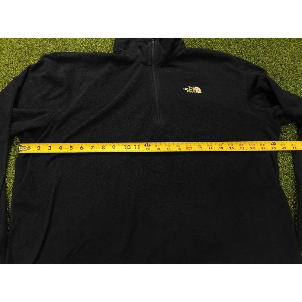 The‎ North Face Fleece Sweatshirt Mens XL Black Logo Quarter Zip Outdoor Winter
